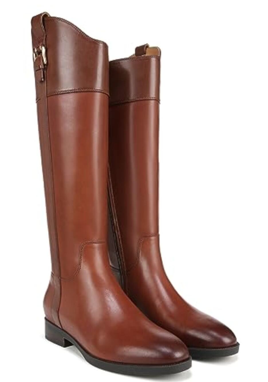 Vionic Phillip Water Repellent Brown Riding Boot equestrian buckle Wide Calf 7.5